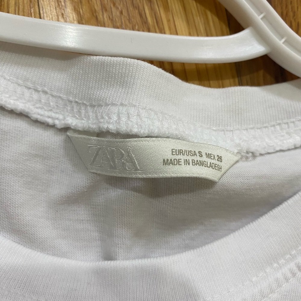 Zara White Short Sleeve Tee